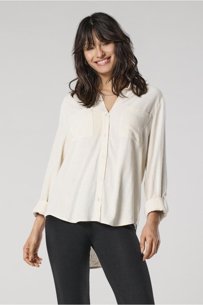 ONLYASMIN-SIESTA LS LINEN BL SHIRT 15349102 MOONBEAM